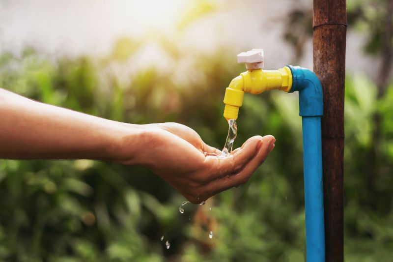 Outdoor Water Outlet in Use